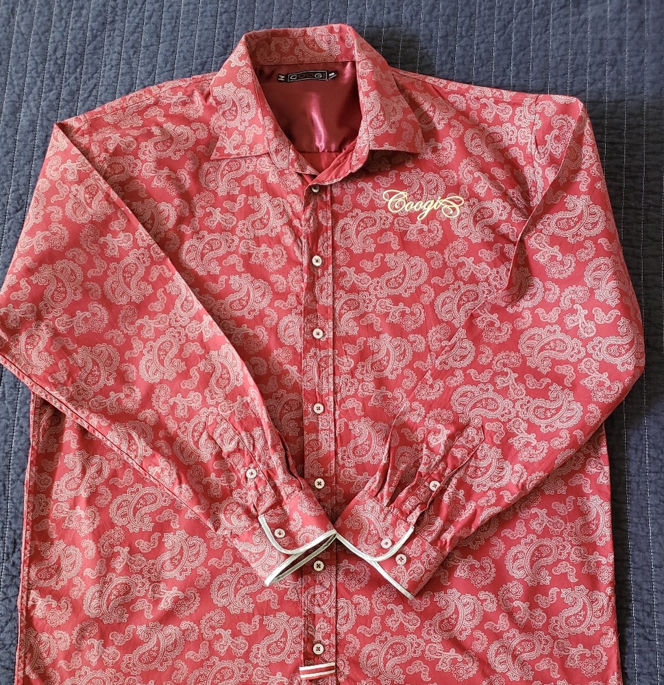 Coogi LS XL burgundy button up shirt